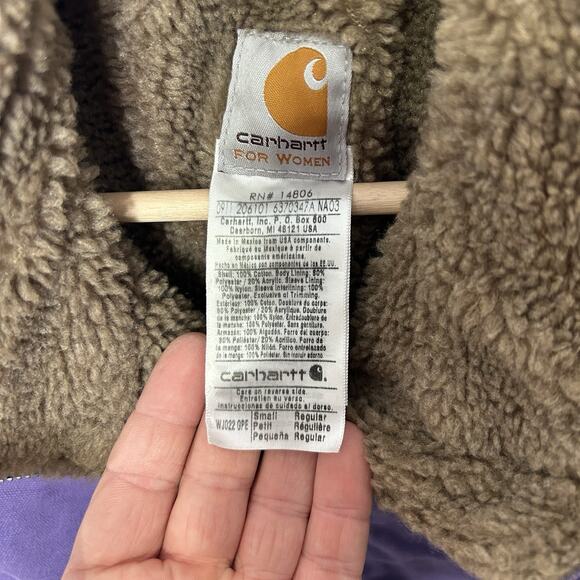 Vintage Carhartt Sherpa-Lined Sierra Jacket “Grape” WJ022 - Picture 11 of 13